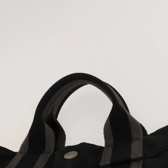 HERMES Fourre Tout Bag Canvas 2Set Black Brown Auth bs23479 - Picture 11 of 13